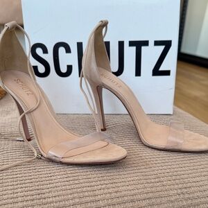 SCHUTZ Nude Strappy High Heel Sandals